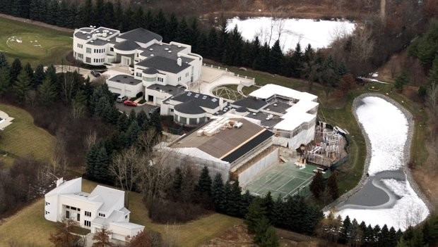 Toàn cảnh biệt thự của Michael Jordan nhìn từ trên cao.