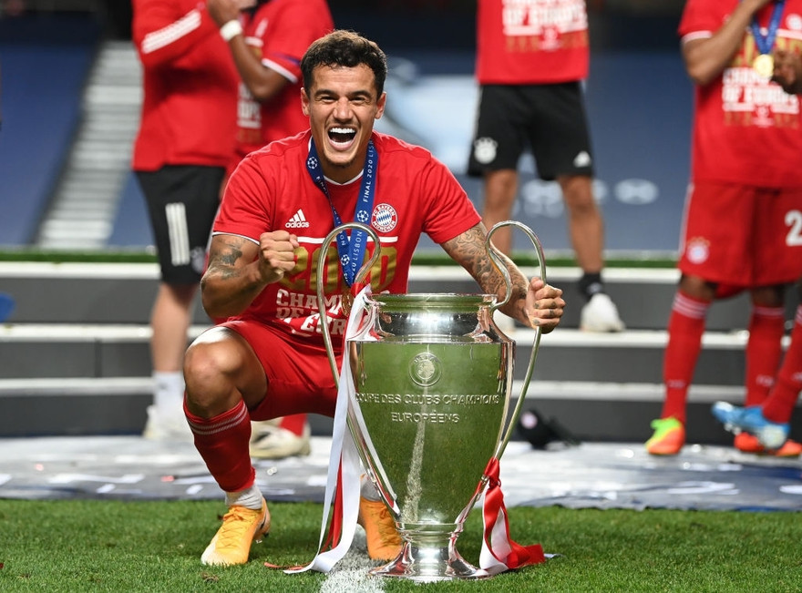  Philippe Coutinho ăn mừng Champions League với Bayern.