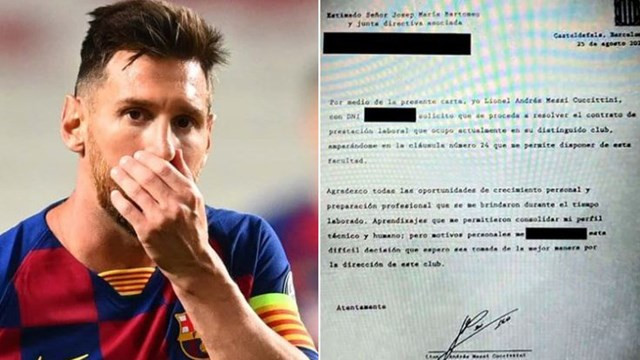 Messi và bản fax gửi đến ban lãnh đạo Barca.
