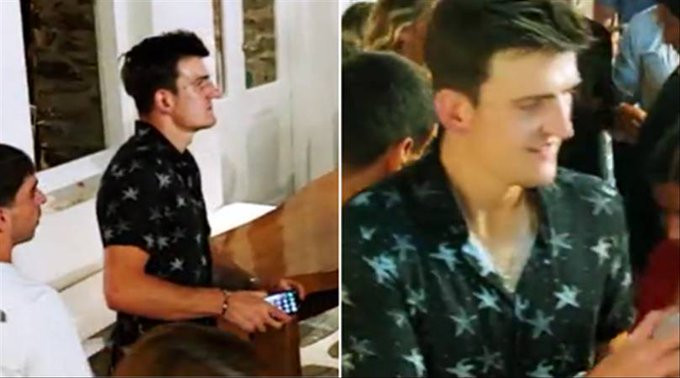 Hình ảnh Harry Maguire trong quán bar trước khi xảy ra vụ ẩu đả.