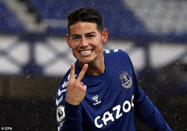 James Rodriguez tìm lại niềm vui ở Everton.