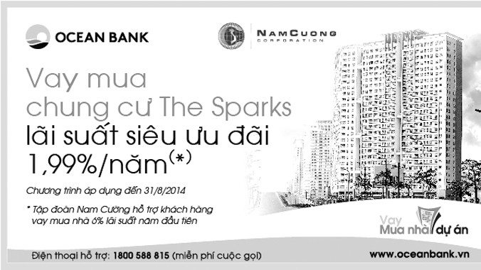 Vay mua chung cư The Sparks lãi suất 1,99%/năm