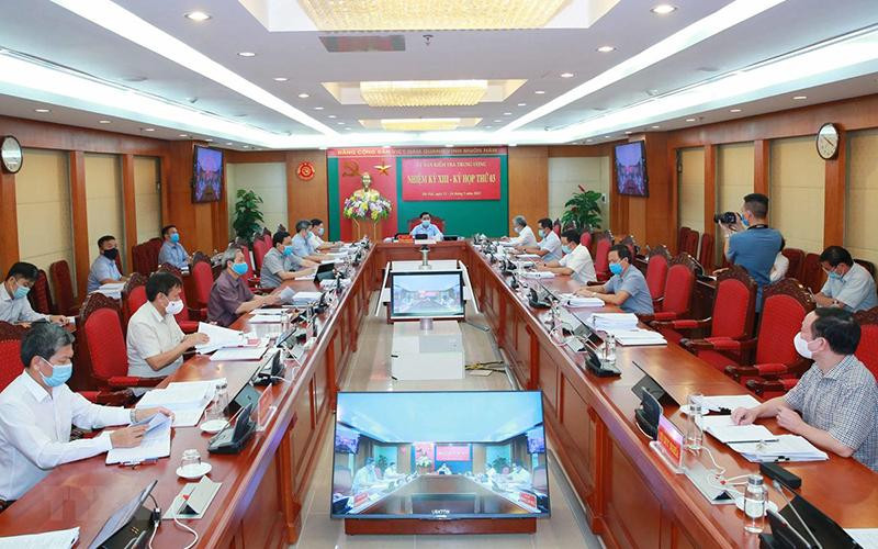 Quang cảnh Kỳ họp thứ ba của Ủy ban Kiểm tra Trung ương. (Ảnh: Phương Hoa/TTXVN)