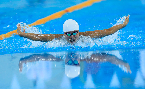 Ánh Viên trên đường đua SEA Games 27. Ảnh: ctv