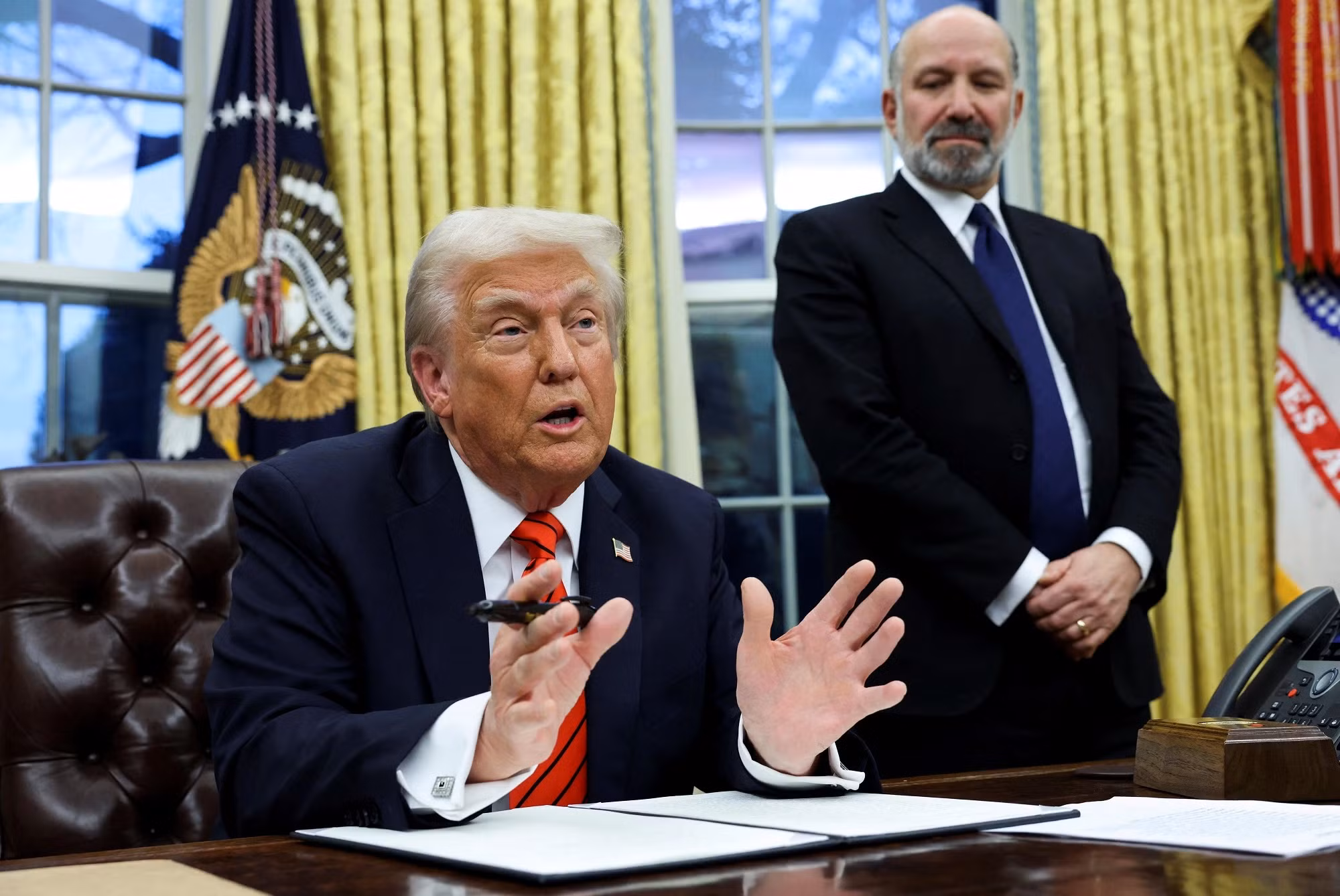Ông Trump nói "không quan tâm" việc các quốc gia trả đũa. Ông Trump nói "không quan tâm" việc các quốc gia trả đũa.