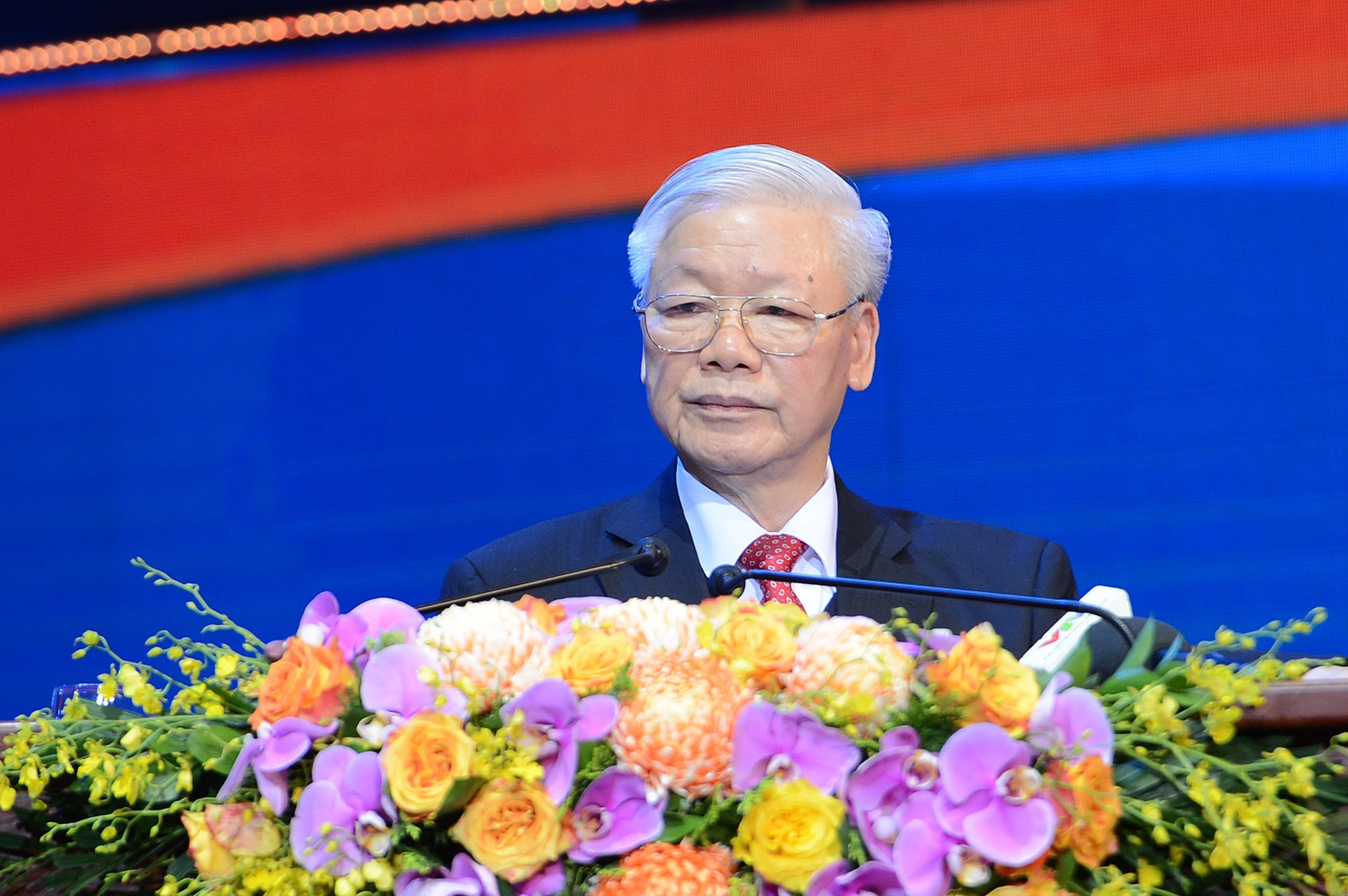 Tổng Bí thư Nguyễn Phú Trọng tại lễ kỷ niệm 90 năm thành lập Đoàn TNCS Hồ Chí Minh. Ảnh: Dương Triều Tổng Bí thư Nguyễn Phú Trọng tại lễ kỷ niệm 90 năm thành lập Đoàn TNCS Hồ Chí Minh. Ảnh: Dương Triều