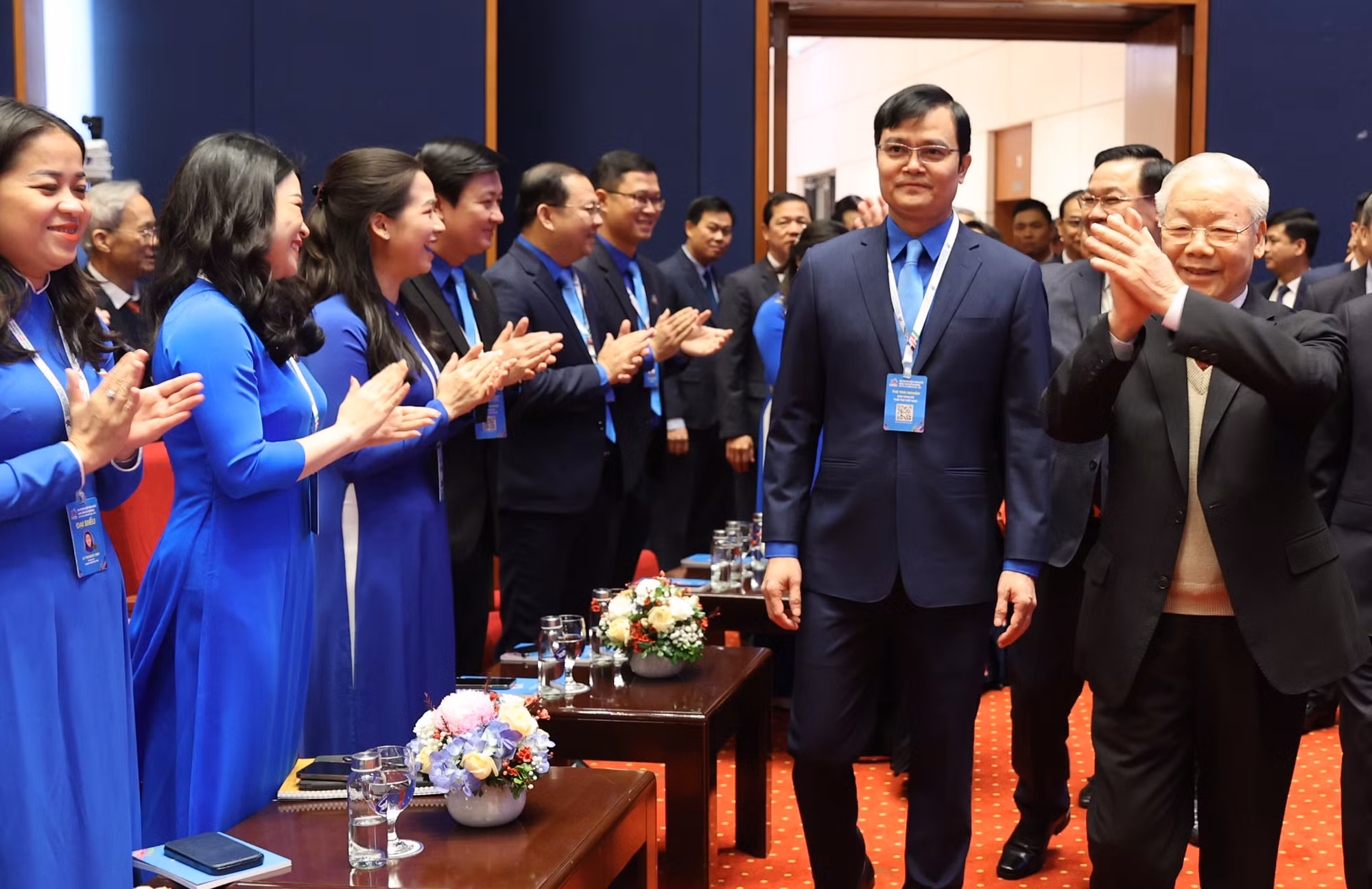 Tổng Bí thư Nguyễn Phú Trọng tại Đại hội Đoàn toàn quốc lần thứ XII, nhiệm kỳ 2022 – 2027. Ảnh: Như Ý