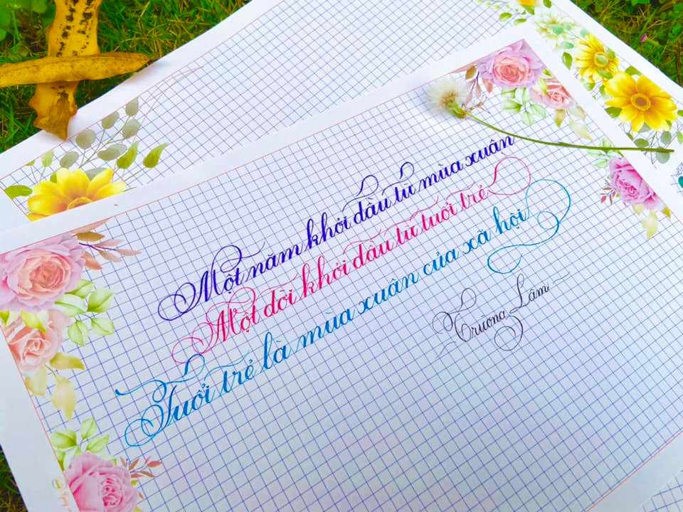 Nét chữ của cô giáo tương lai Lâm Thị Trường.