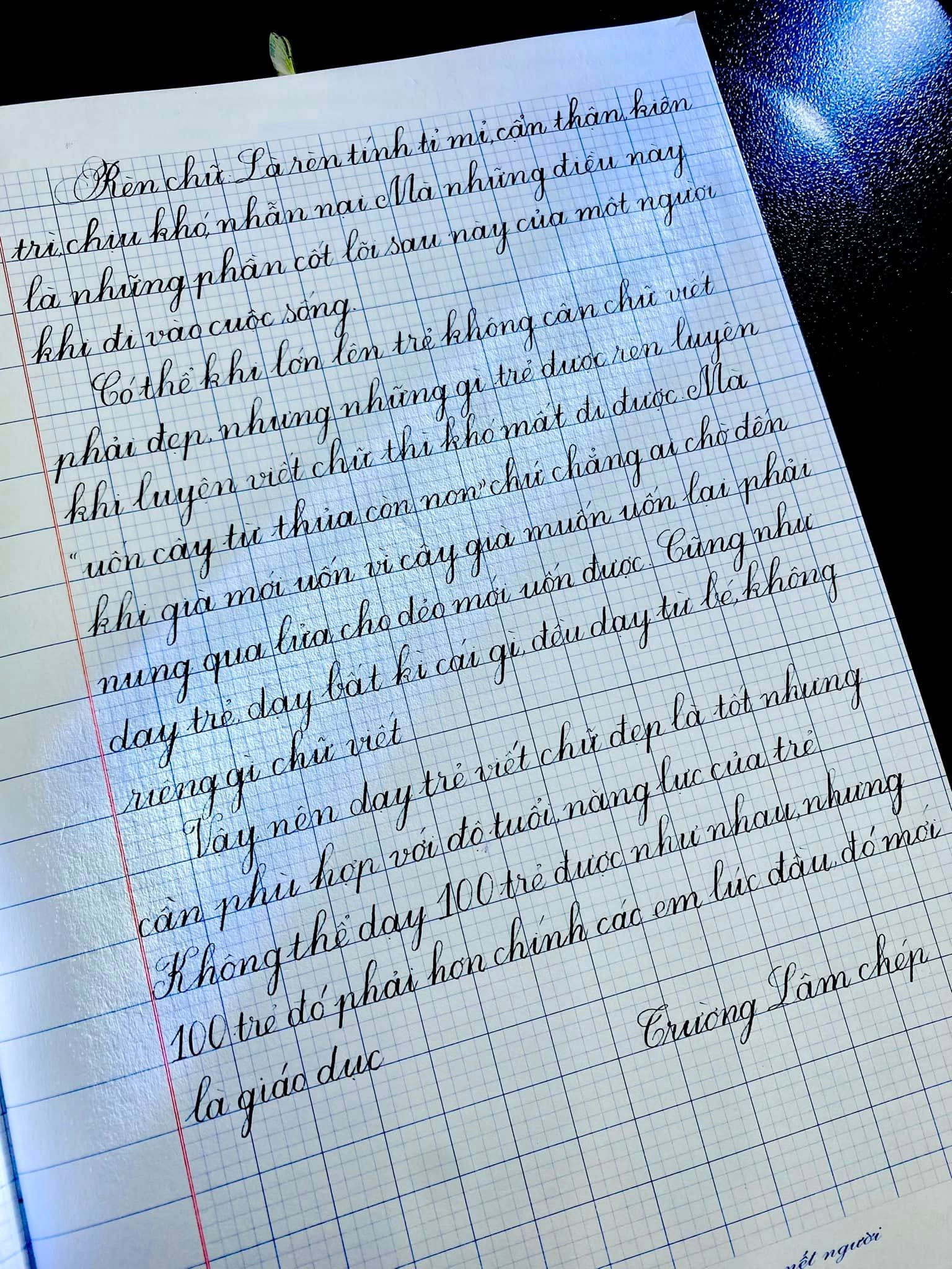 Nét chữ của cô giáo tương lai Lâm Thị Trường.