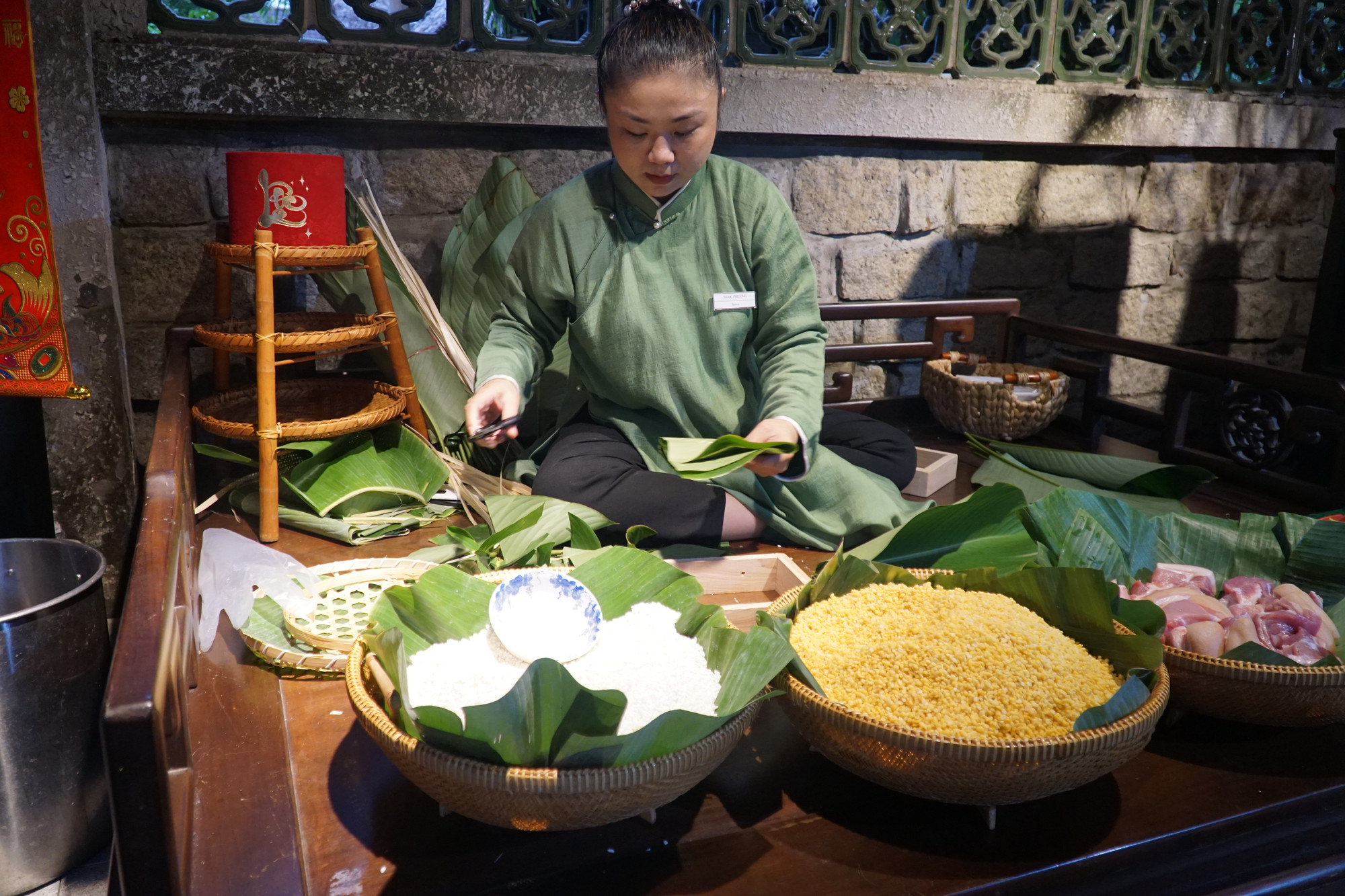 Xem gói bánh chưng Xem gói bánh chưng