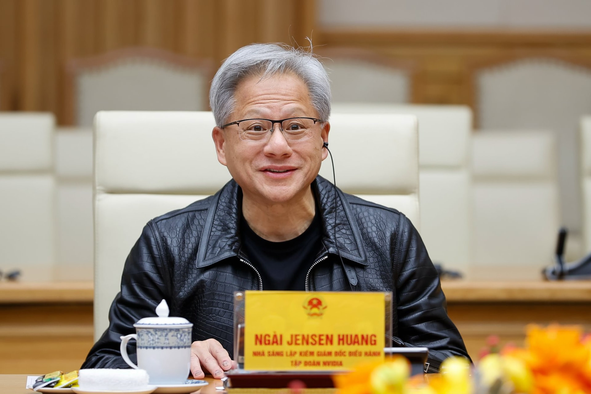 Tỷ phú Jensen Huang - Chủ tịch Tập đoàn Nvidia. Ảnh: VGP. Tỷ phú Jensen Huang - Chủ tịch Tập đoàn Nvidia. Ảnh: VGP.