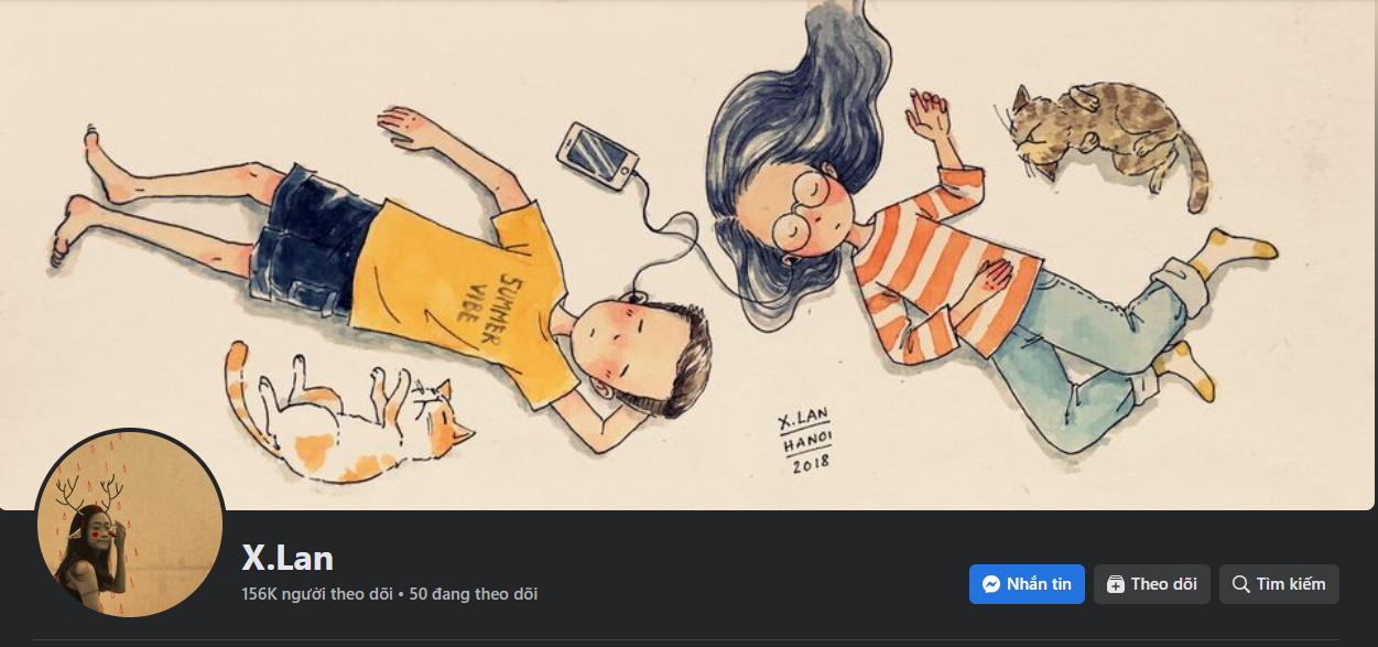 Lượng người theo dõi đông đảo của X.Lan trên trang Facebook.