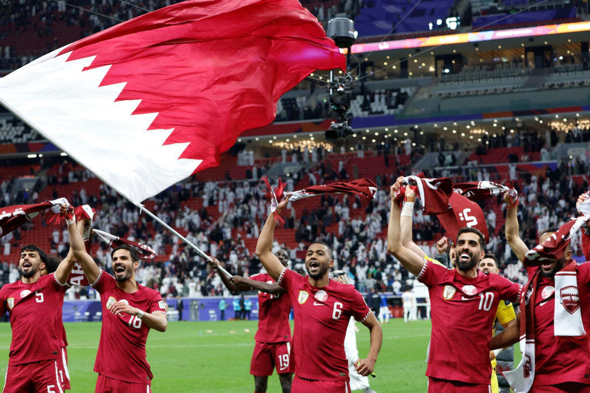 Qatar ghi 11 bàn, thủng lưới 4 trong hành trình đến chung kết Asian Cup 2023.