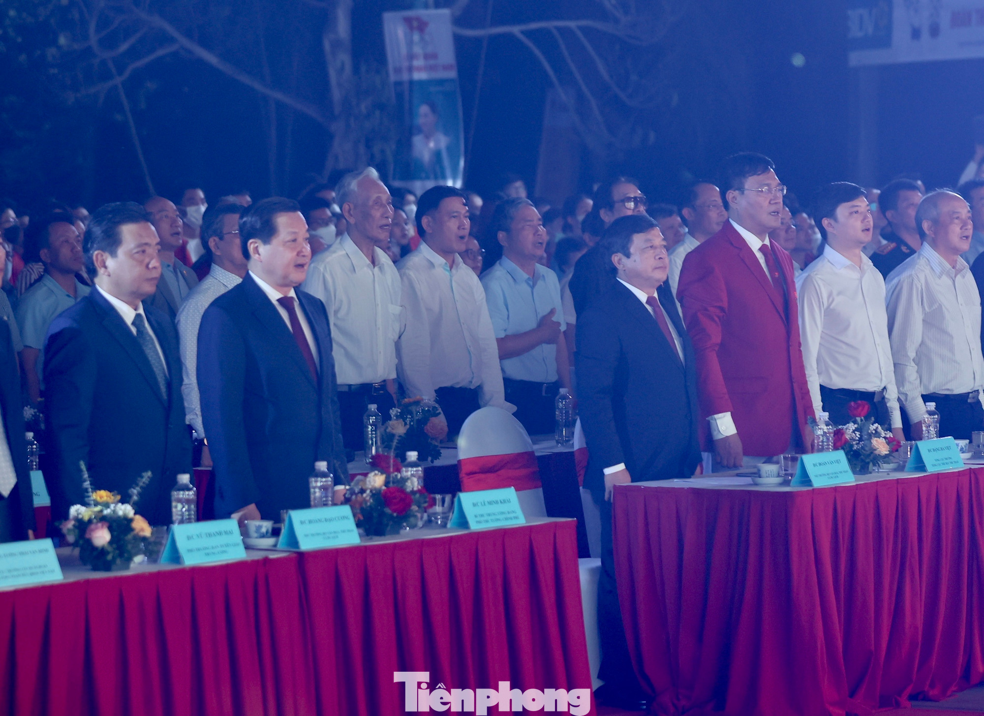 Lễ Xuất quân của Đoàn thể thao Việt Nam có sự tham dự của đồng chí Lê Minh Khái, Bí thư Trung ương Đảng, Phó thủ tướng Chính phủ; Phó Trưởng ban Tuyên giáo Trung ương Vũ Thanh Mai; các Thứ trưởng Bộ VHTTDL: Đoàn Văn Việt, Hoàng Đạo Cương; Bí thư Đoàn Thanh niên Cộng sản HCM Nguyễn Minh Triết; Tổng cục trưởng Tổng cục TDTT - Trưởng đoàn Thể thao Việt Nam tại SEA Games 32 Đặng Hà Việt cùng các thành viên Đoàn Thể thao Việt Nam.