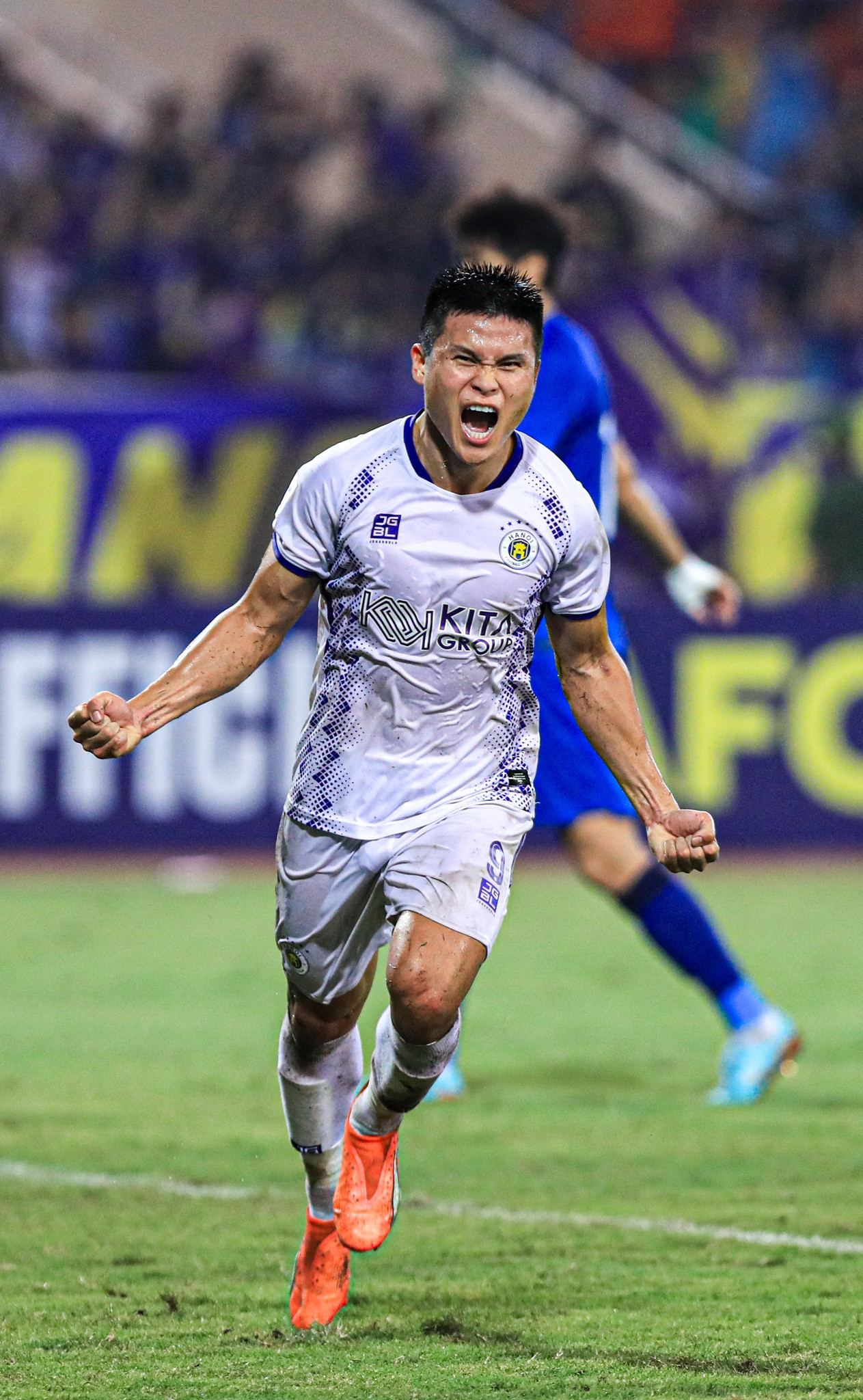 Trong năm dương lịch 2023, Tuấn Hải ghi 13 bàn thắng, nhiều nhất Hà Nội FC, bao gồm 8 ở V-League, 1 ở Cúp Quốc gia và 4 ở AFC Champions League. (Ảnh: Hà Nội FC)