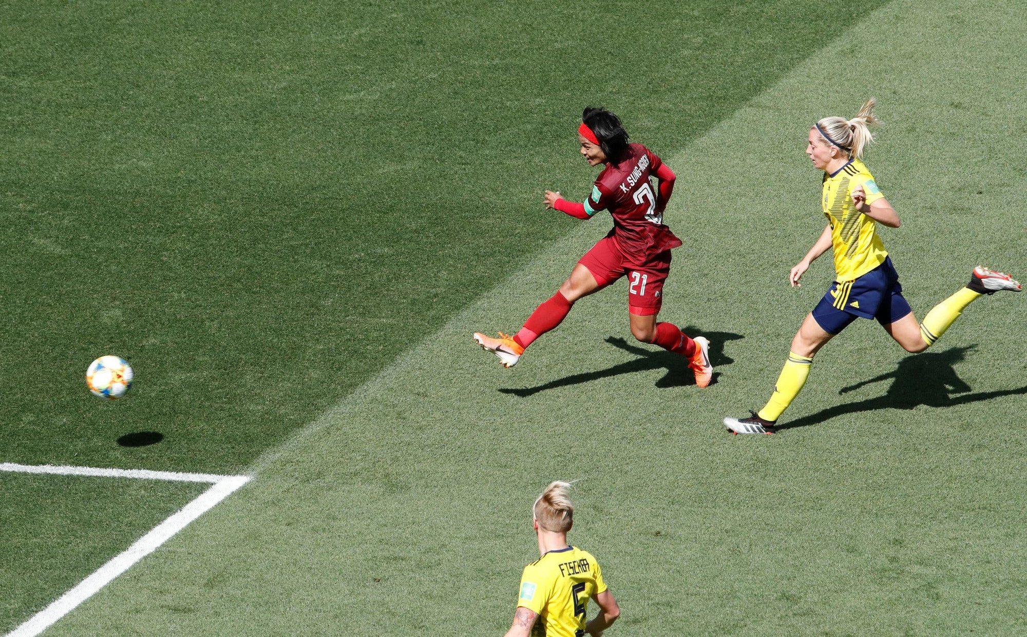 Bàn thắng của Kanjana vào lưới Thụy Điển ở World Cup 2019. (Ảnh: Getty Images)