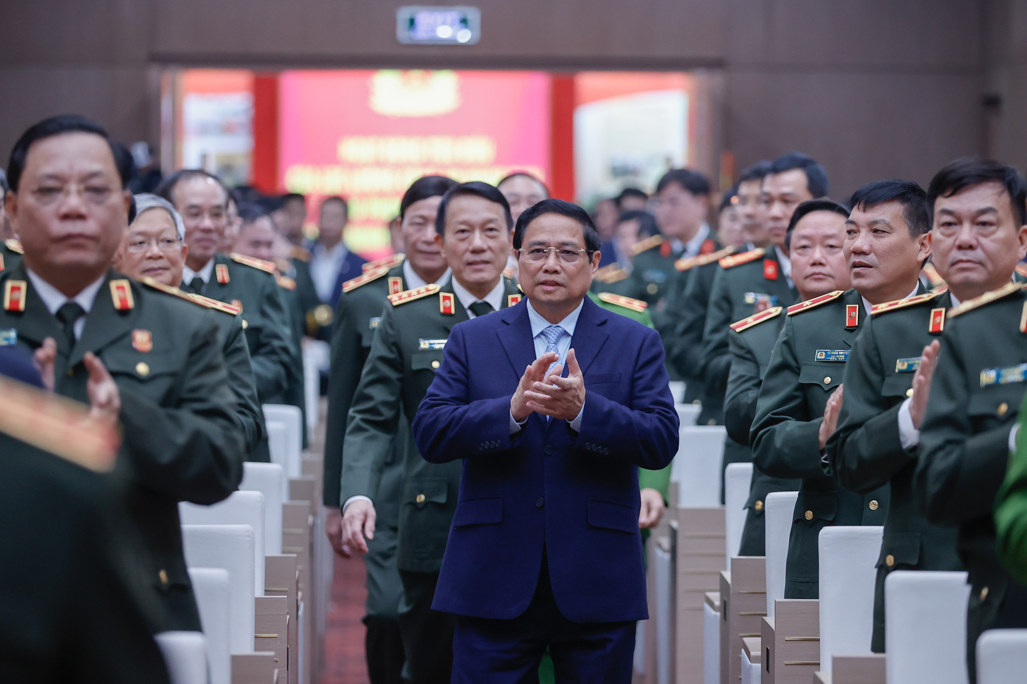 Thủ tướng Phạm Minh Chính tại Hội nghị Công an toàn quốc, tháng 12/2024. Ảnh: Nhật Bắc