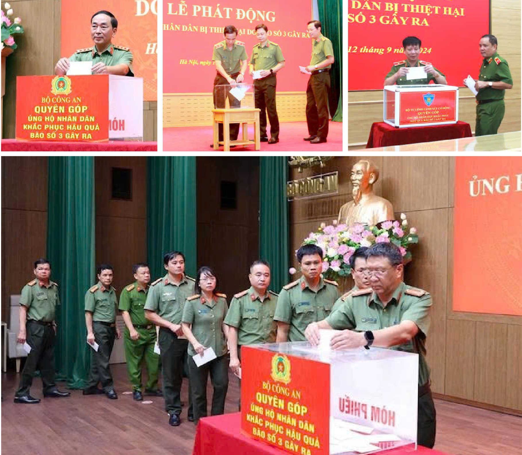 Bộ Công an phát động ủng hộ người dân vùng lũ.