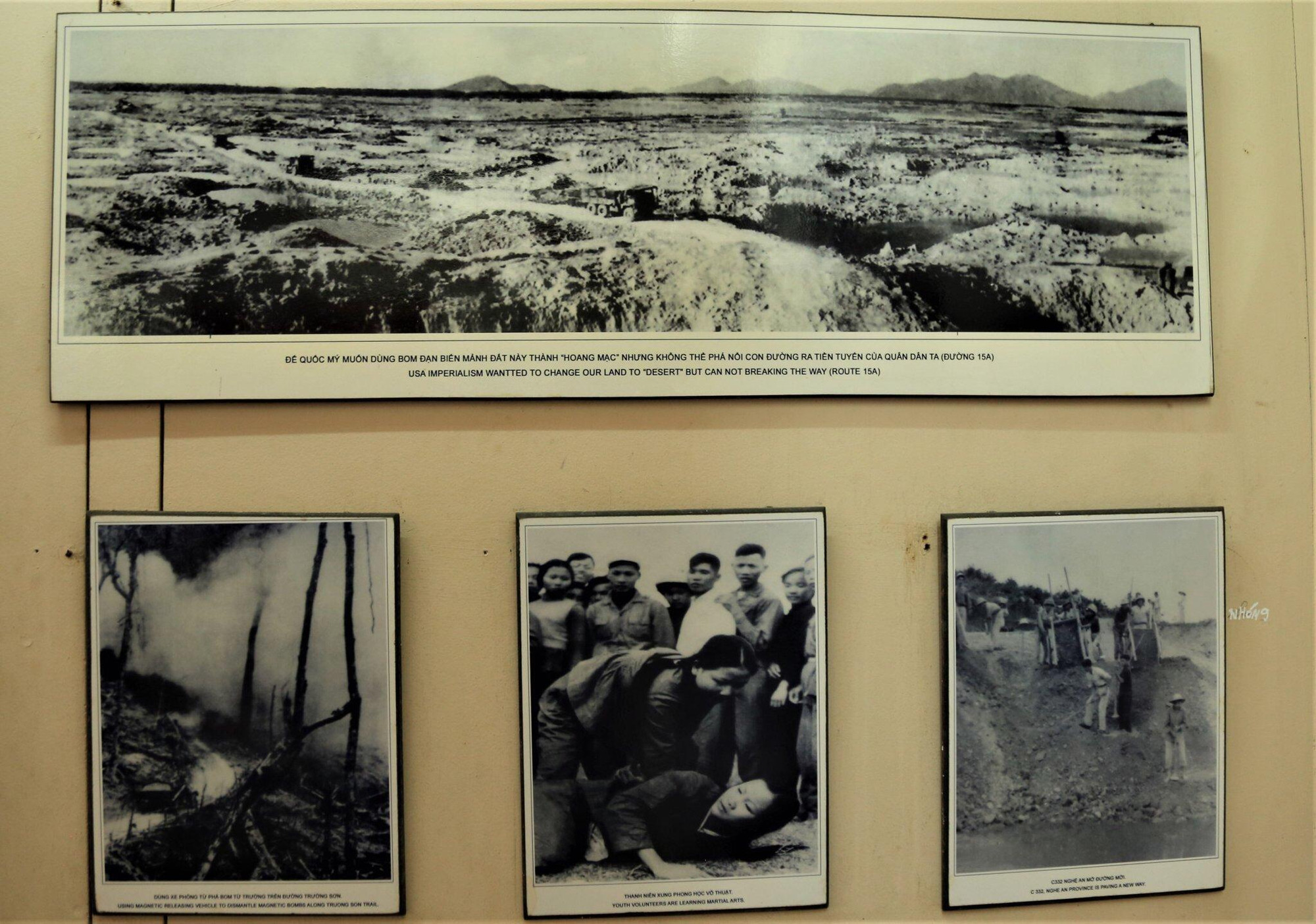 Một số hình ảnh tư liệu tại các cuộc kháng chiến được trưng bày tại bảo tàng.