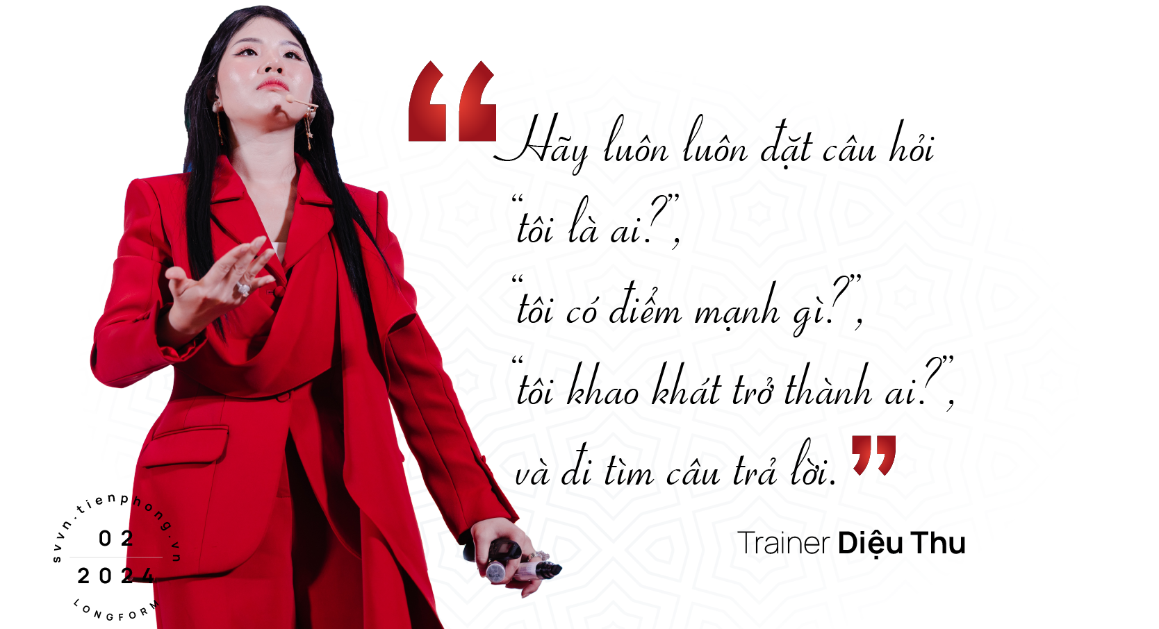 Diễn giả Diệu Thu là CEO Học viện Life Coach Quốc tế - GEIN Academy. Chị đã đạt nhiều chứng chỉ quốc tế như: MBTI Practitioner, NLP Master Practitioner, NLP Master Coach, NLP Trainer, Phương pháp trị liệu Time Line Therapy… Diễn giả Diệu Thu là CEO Học viện Life Coach Quốc tế - GEIN Academy. Chị đã đạt nhiều chứng chỉ quốc tế như: MBTI Practitioner, NLP Master Practitioner, NLP Master Coach, NLP Trainer, Phương pháp trị liệu Time Line Therapy…