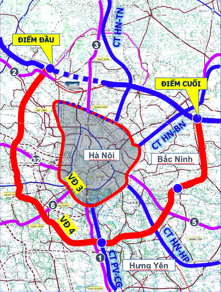 Tổng thể quy hoạch Vành đai 4 - Vùng Hà Nội Tổng thể quy hoạch Vành đai 4 - Vùng Hà Nội