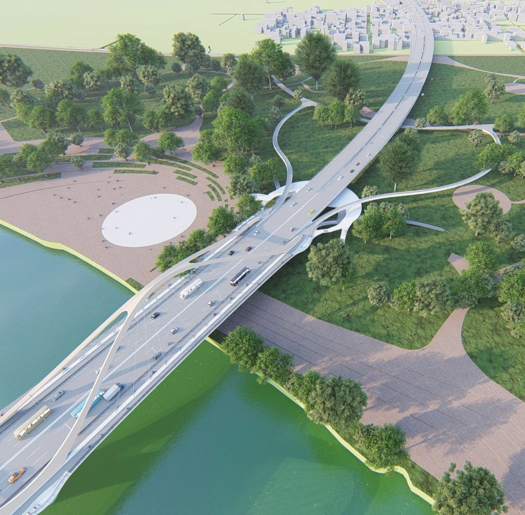 Thiết kế cầu Trần Hưng Đạo vượt sông Hồng giảm tải cho giao thông khu vực nội đô