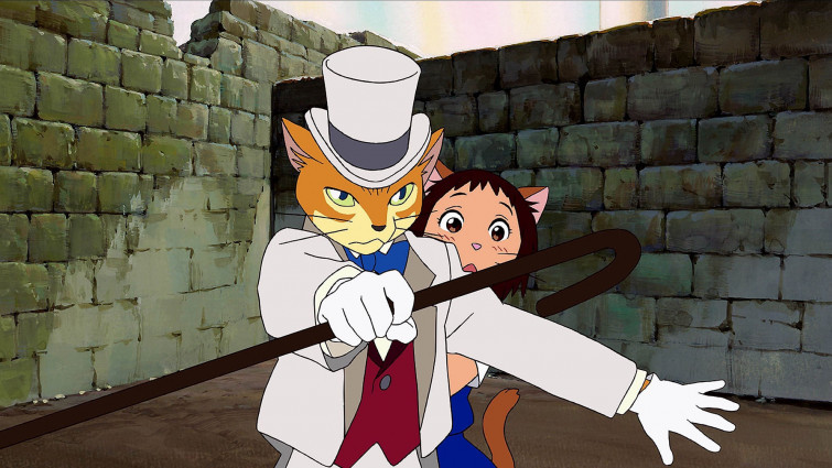 Baron Humbert (trái) từng được giới thiệu trong Whisper of the Heart, đây là một trong số ít tác phẩm của Ghibli có sự liên kết giữa các phim. Baron Humbert (trái) từng được giới thiệu trong Whisper of the Heart, đây là một trong số ít tác phẩm của Ghibli có sự liên kết giữa các phim.