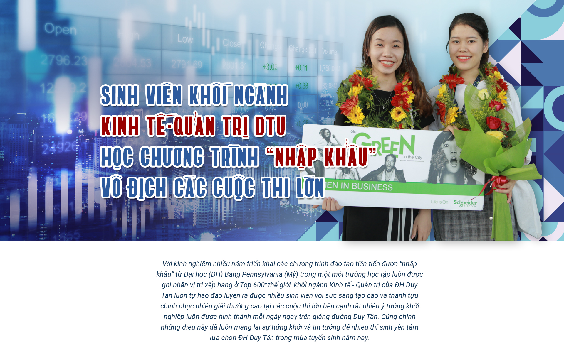 SV Khối ngành Kinh tế-Quản trị DTU học chương trình 'nhập khẩu', vô địch các cuộc thi lớn