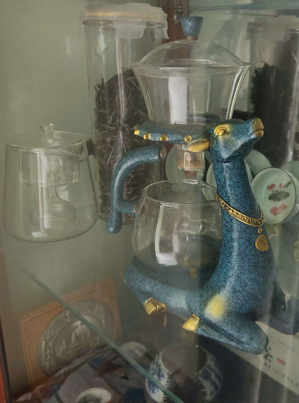 Giá để ly trà hình con hoẵng bằng đất nung Giá để ly trà hình con hoẵng bằng đất nung