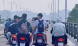 Xử lý nhóm 'choai choai' đầu trần đi xe máy dàn hàng ngang ở cầu Vĩnh Tuy
