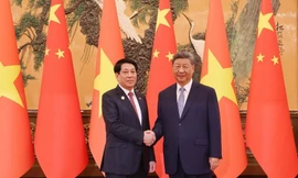 Chủ tịch nước Lương Cường hội đàm với Tổng Bí thư, Chủ tịch nước Trung Quốc Tập Cận Bình