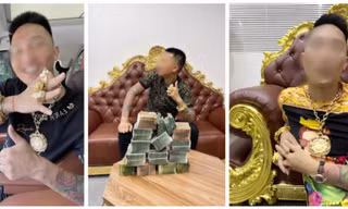 Nội dung khoe tiền vàng tràn lan trên mạng xã hội. Ảnh chụp màn hình.