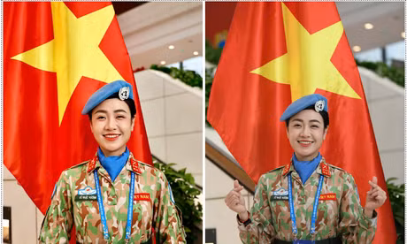 Nữ sĩ quan 'mũ nồi xanh' lan tỏa tinh thần 'Tôi yêu Tổ quốc tôi'