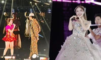 Hoàng Thuỳ Linh 'kết đôi' cùng Đen, Hoà Minzy mặc váy cưới lên sân khấu V Concert