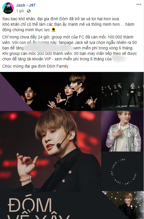 Jack tự hào khi group mới của FC Đom Đóm cán mốc 100.000 thành viên trong chưa đầy 24 giờ ảnh 1