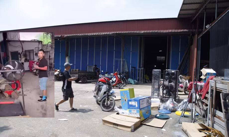 Khu vực nhà xưởng của gia đình Vua quạt.