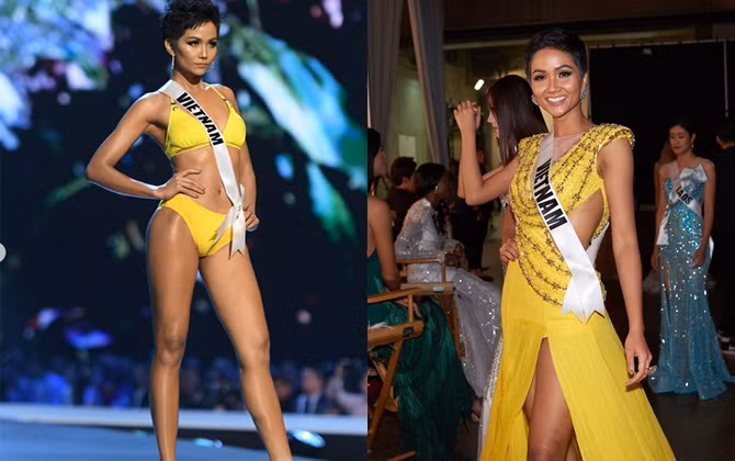 Bán kết Miss Universe 2018: H'Hen Niê nổi bật trong trang phục với gam vàng rực rỡ