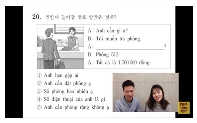 Dân mạng bất ngờ vì độ khó của tiếng Việt trong kì thi Đại học ở Hàn Quốc