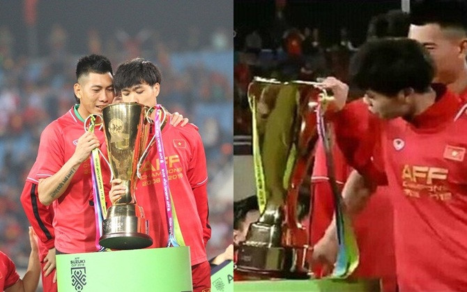 Khoảnh khắc Công Phượng tỉ mỉ kiểm tra cúp vàng lọt top 1 tìm kiếm Google