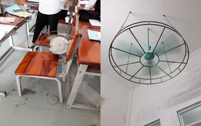 Nỗi sợ muôn thuở của học sinh: Quạt rơi trúng người!