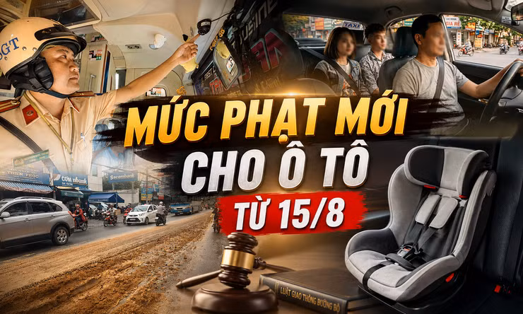 Những mức phạt vi phạm mới với xe ô tô, từ 15/8