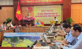 Hội nghị tập huấn cấp tỉnh Lạng Sơn về vận hành bộ máy chính quyền cấp xã. Ảnh: Duy Chiến.