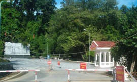 Cảnh báo nguy hiểm, có sạt lở tại Khu di tích Quốc gia đặc biệt rừng Trần Hưng Đạo. Ảnh: T.L