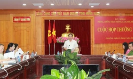 Bí thư Tỉnh ủy Lạng Sơn Hoàng Văn Nghiệm phát biểu chỉ đạo. 