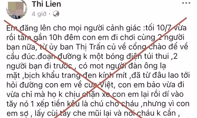 Đăng tin người lạ tiếp cận con mình gây hoang mang dư luận