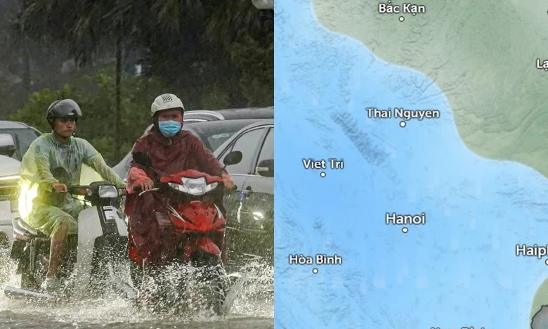Hà Nội mưa nhiều do ảnh hưởng từ hoàn lưu bão số 13 Kalmaegi