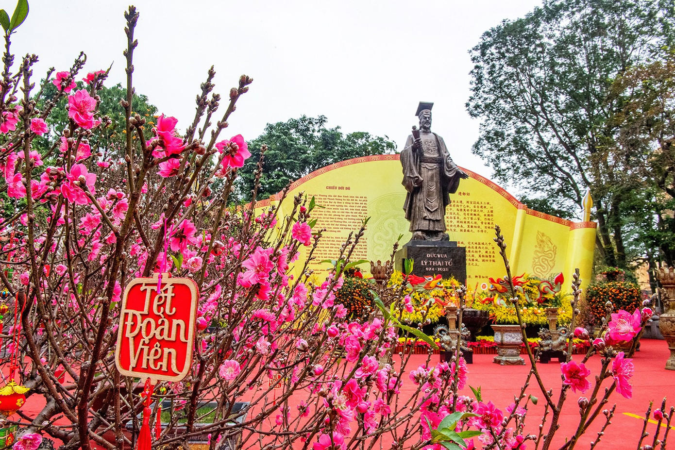 Không gian hoa xuân lớn nhất từ trước đến nay, thu hút hàng nghìn người dân và du khách đến tham quan, chụp ảnh.