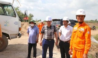 Về đích công trình đường dây 110kV Trần Đề - Trạm 220kV Sóc Trăng tại Cần Thơ