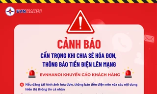 EVNHANOI cảnh báo rủi ro khi đăng hóa đơn tiền điện lên mạng