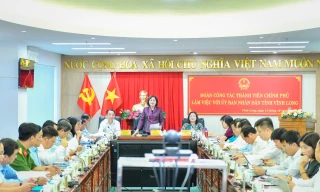 Thống đốc Nguyễn Thị Hồng cùng Đoàn công tác Thành viên Chính phủ làm việc tại Vĩnh Long